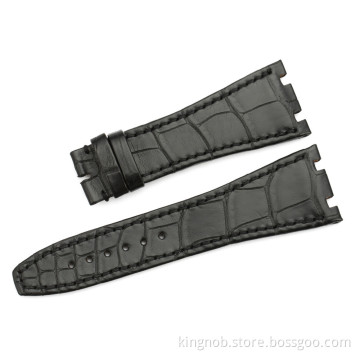 AP01 Genuine alligator leather Watch Band For AP RO - Black